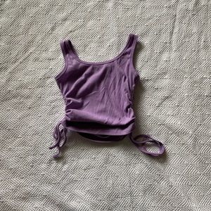 BlushMark purple crop top ruched sides drawstring